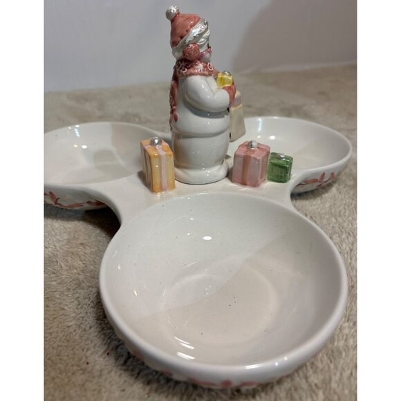 Avon Snowlady Candy Dish 2003 Presidents Club Collection Holiday Snowman Ceramic - Picture 4 of 12